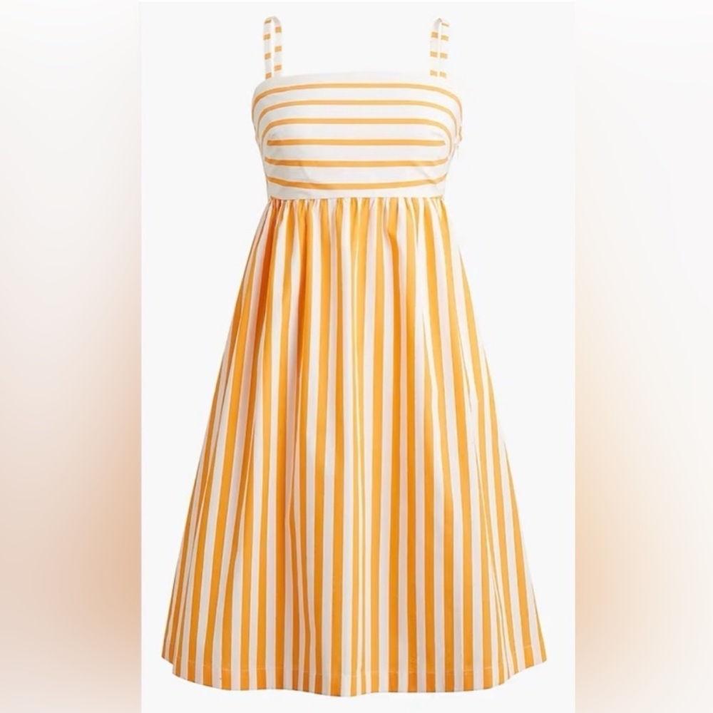 J. CREW Striped Strappy Tie Back Mini Sundress in White / Orange Size 14